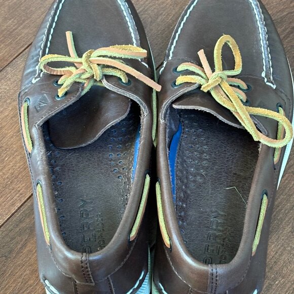 Men's Sperry Brown and White Boat Shoes, Classic Size 10 Wide, Leather, Box incl - Picture 4 of 7